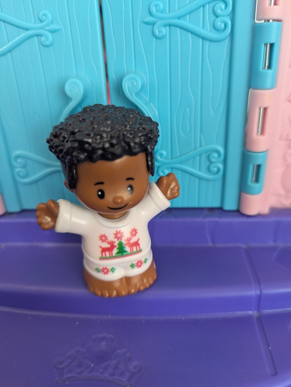 Little People Style Holiday Doll Figure in White Sweater